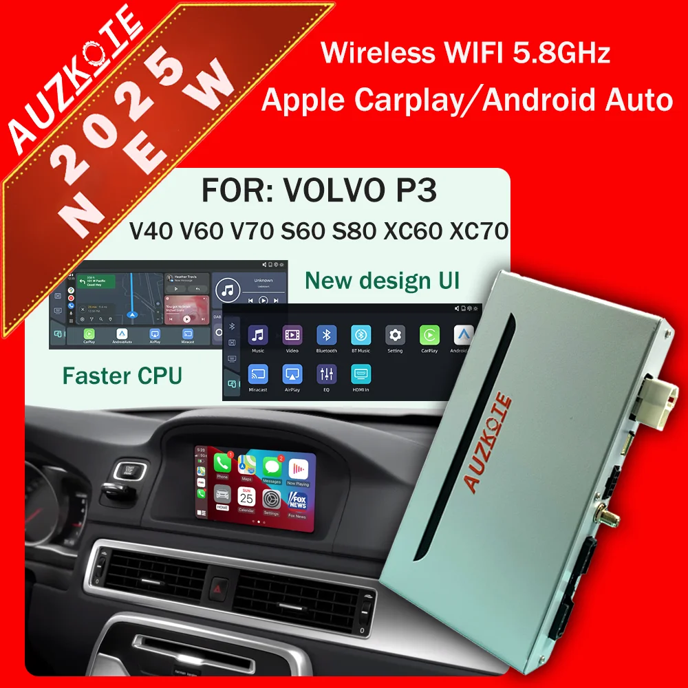 Wireless Apple Carplay Android Auto Module Car AI Box For Volvo