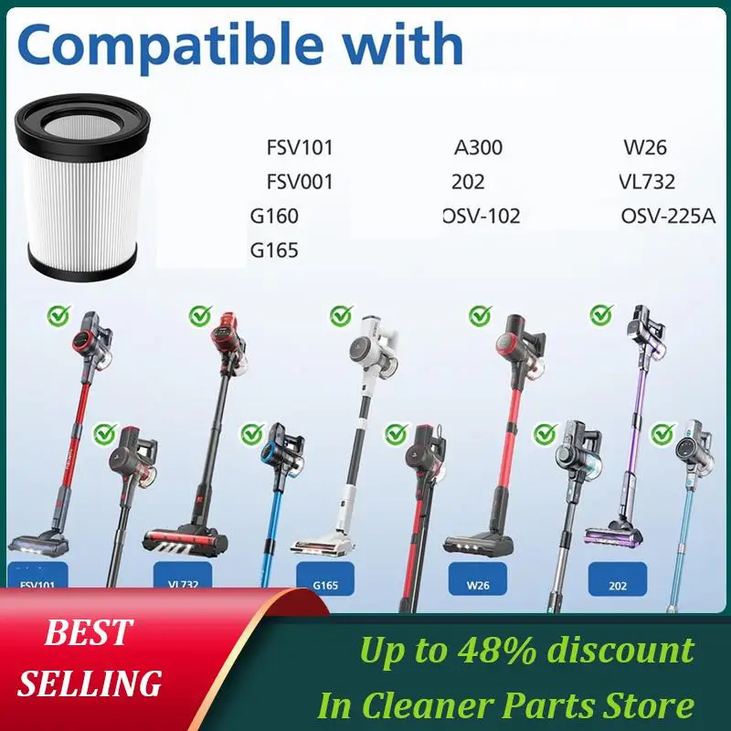 

Satisfied 6 Pack HEPA Filter Compatiable For Fabuletta FSV001,FSV101,Girnoor G160&G165 Afoddon A300 Cordless Stick Vacuum Cleane