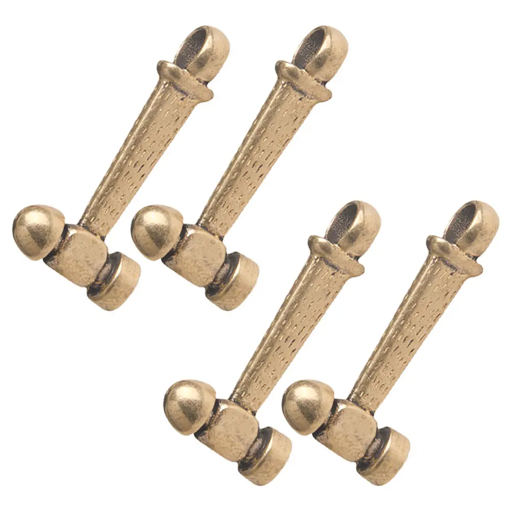 

4 Pcs Hammer Brass Keychain Ornament Keyring Ornaments Pendant Charm Chic