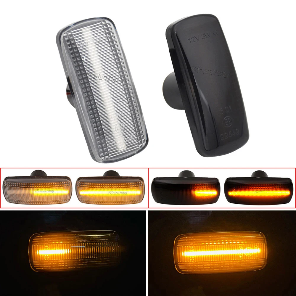 2Pcs Smoked Dynamic LED Side Marker Turn Signal Lights For Jeep Compass MK49 Grand Cherokee Liberty KK Patriot Commander XK