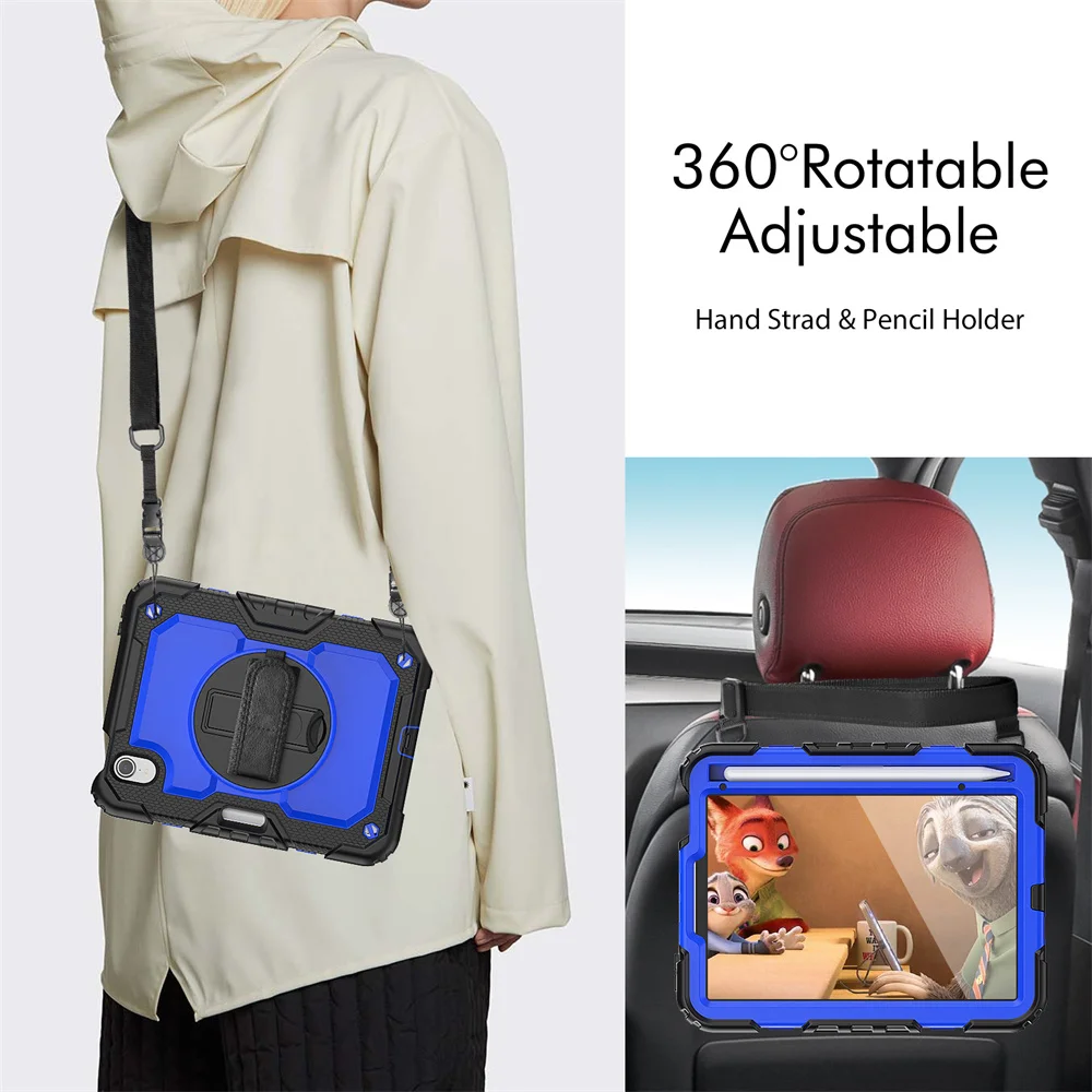 Casing pelindung ponsel 9.7 10.2 10.9 inci, casing pelindung dengan tali bahu untuk ipad Mini 4 5 6 Air 3 4 5 11 13 Pro 9.7 10.5 11 12.9 13