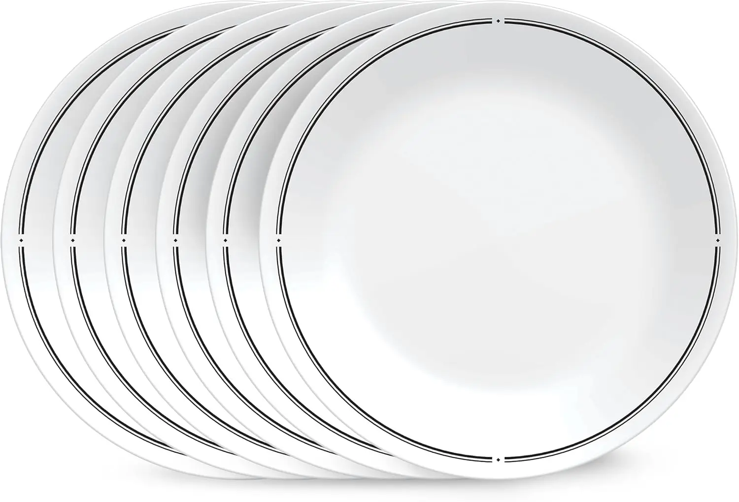 

8.5" Lunch Plates Set of 6, Vitrelle Triple Layer Glass, Lightweight and Chip Resistant, Microwave and Dishwasher Safe for