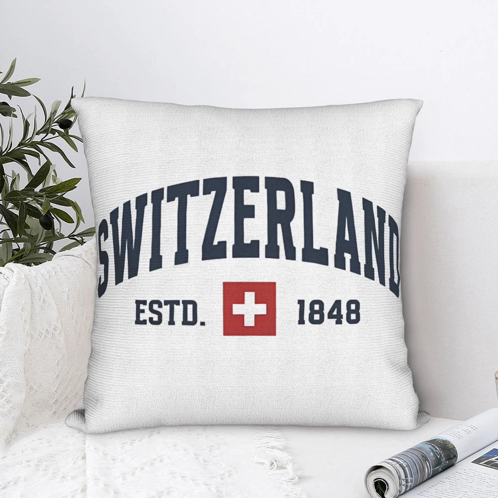 Printing Switzerland Swiss Flag Euro Trip Pillowcase Polyester Cushion Cover Europe Throw Pillow Case Cover Home Dropshipping