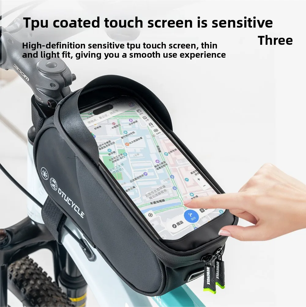 

Two-Tone Waterproof Bicycle Top Tube Bag - Mountain Bike Front Frame Storage Pouch for Cycling