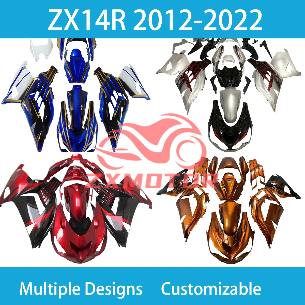 Fairings ZX14R 2012 2013 2014 2015 2016 2017 2018 2019 2020 2021 0222 Injection Motorcycle Fairing Kit for Kawasaki ZX 14R New