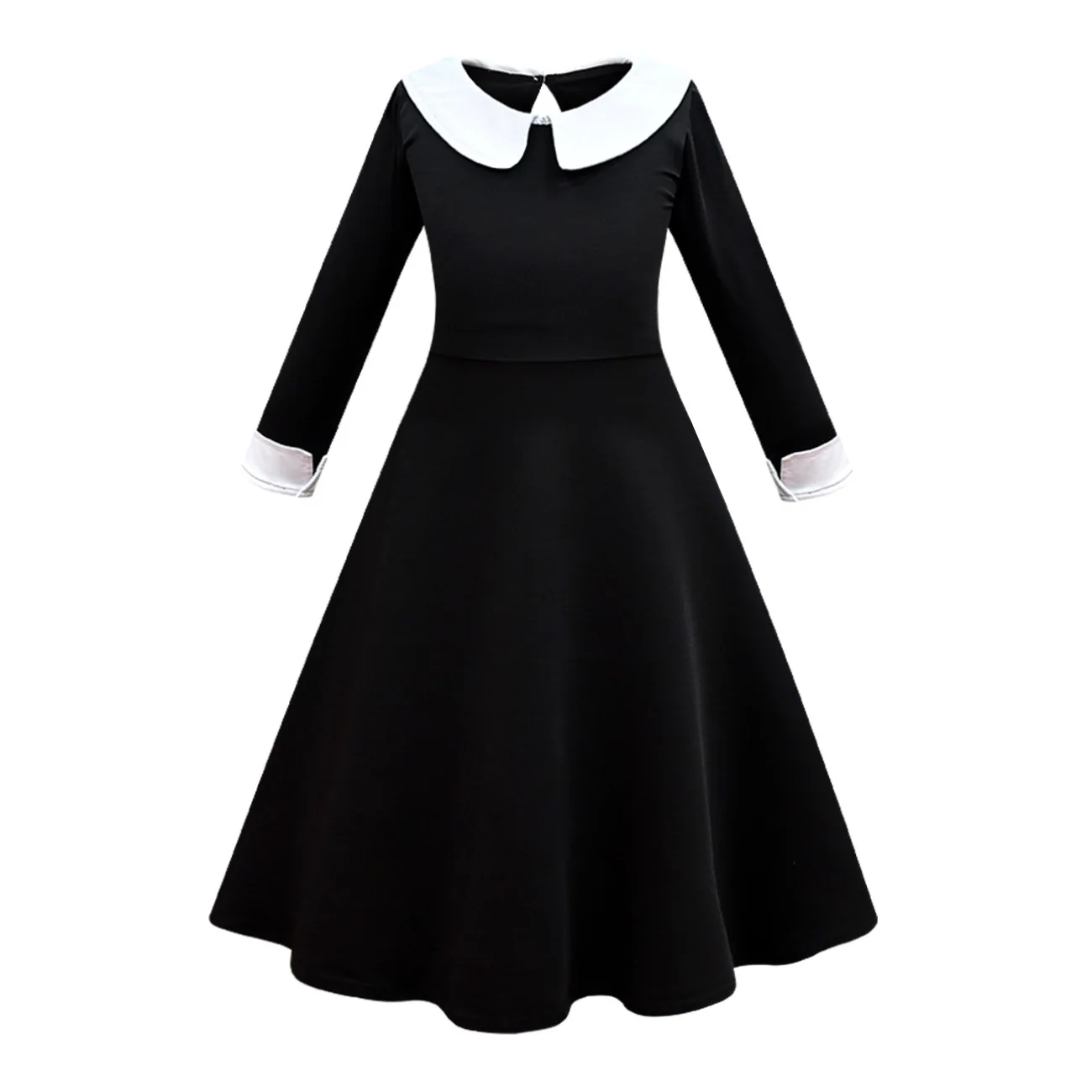 For Girls Wednesday Addams Cosplay Dress Costumes Black Gothic Dresses Children Clothes Halloween Party