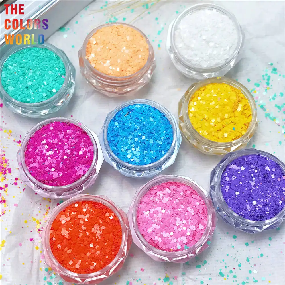 TCT-126 Solvent Resistant Matte Color Mix Shape Glitter For Nail Art Decoration Body Art FacePaint Manual DIY  Crafts Decoration