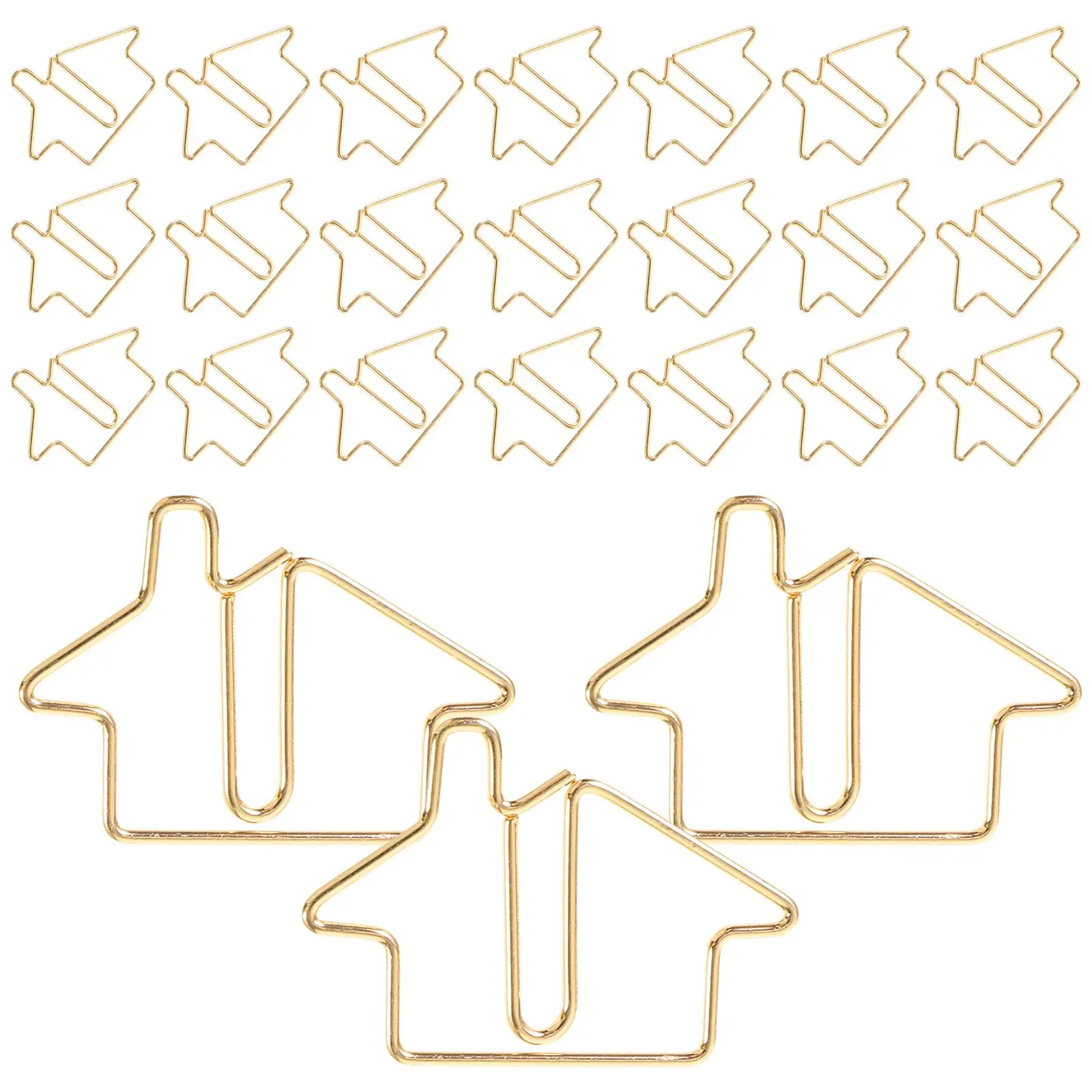 

50 Pcs Special-shaped Paper Clip Metal House Bookmark Cute Cartoon 50pcs Gold Small Paperclips Ornaments Decorative Unique