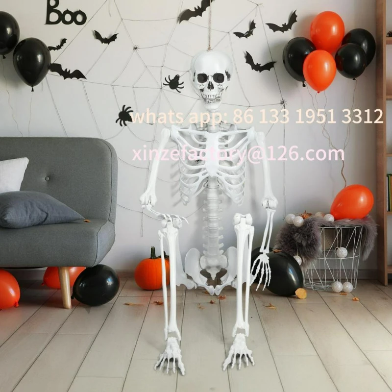 

Customizable 2.4m/7.8ft Halloween Skeleton with Movable Joints Giant Skeleton Realistic Plastic Human Skeleton