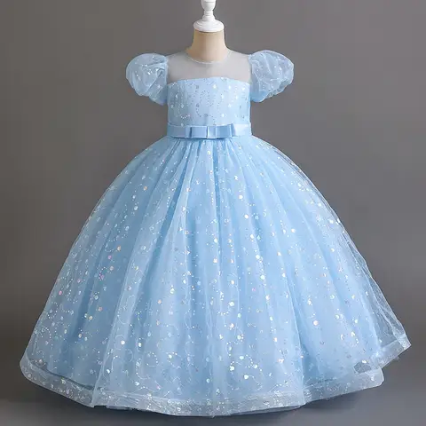Brudtärna Blomsterflickfest Julklänningar För Bröllop Födelsedag Lyx Ålder 11 13 14 Tonårsgala Blå Klänning Babydräkt 8 best sales födelsedagsklänning för 11 år - №1