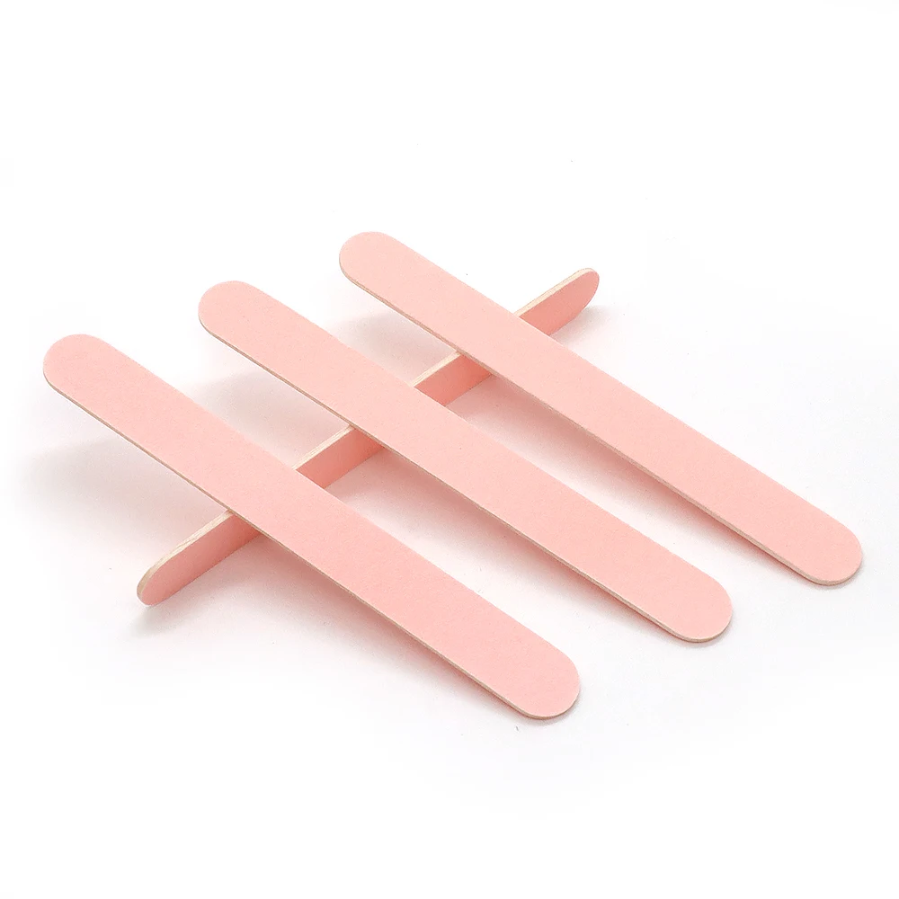 400Pcs Mini Nail Files Wholesale 240/240 Grit Accessories Set For Nail Salon Pink/Black Sandpaper Disposable Wood Manicure File