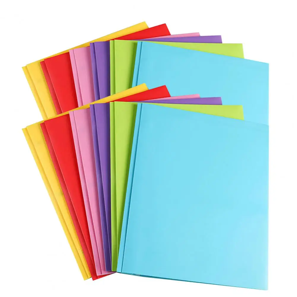 Letter Size Plastic Pocket Folders File Folder with Dual Pockets Colorful Dual Pocket File Folders for Home Organization Strong