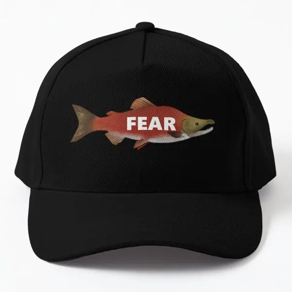 Fear The Salmon  Baseball Cap Hat Mens Solid Color Hip Hop Sun Fish Printed Black Snapback Summer Sport Casquette Boys Czapka