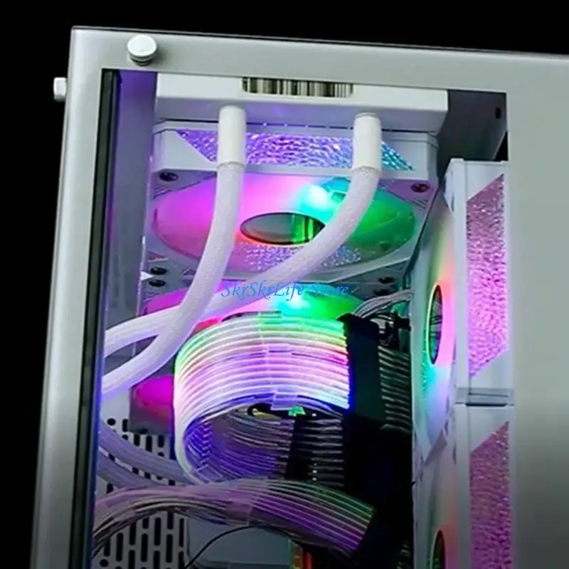 Fuente alimentación PSU escritorio E65E 24PIN Argb Cable iluminación doble vía 5V3P AURA-3PIN PCI-E GPU 8PINX2