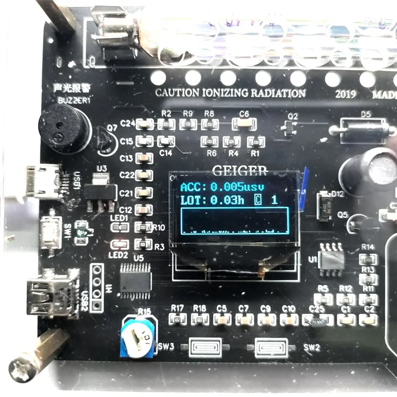 

AA19 DIY Geiger Counter Kit Assembled Module Nuclear Radiation Detector X Γ Β Rays Detecting OLED Display Radiation Tester Durab