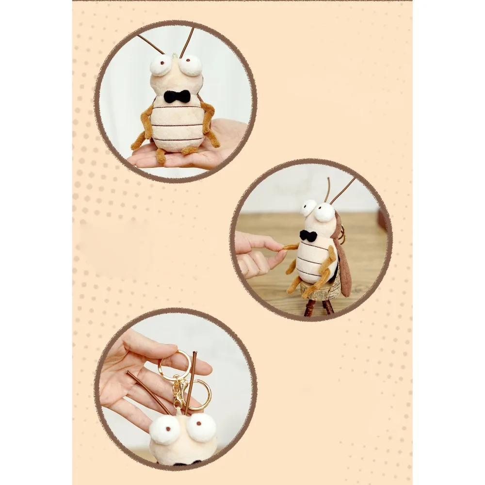 2024 Creative Plush Cockroach Keychain Plush Flying Cockroaches Bag Pendant Cute Backpack Accessory Gift