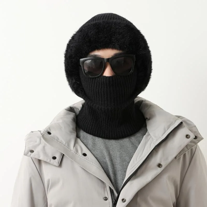 ขายร้อนผู้ชาย Balaclava หมวกสไตล์ฤดูหนาว WARM หมวกกลางแจ้ง Windproof Thicken ถักหมวกหมวกฤดูหนาว WARM CAP