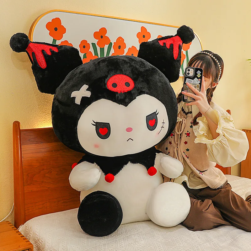 25/50cm Sanrio Dark Devil Kuromi Doll Plush Toy Cute Girl Cloth Doll Large Plushies Pillow Children's Birthday Gift