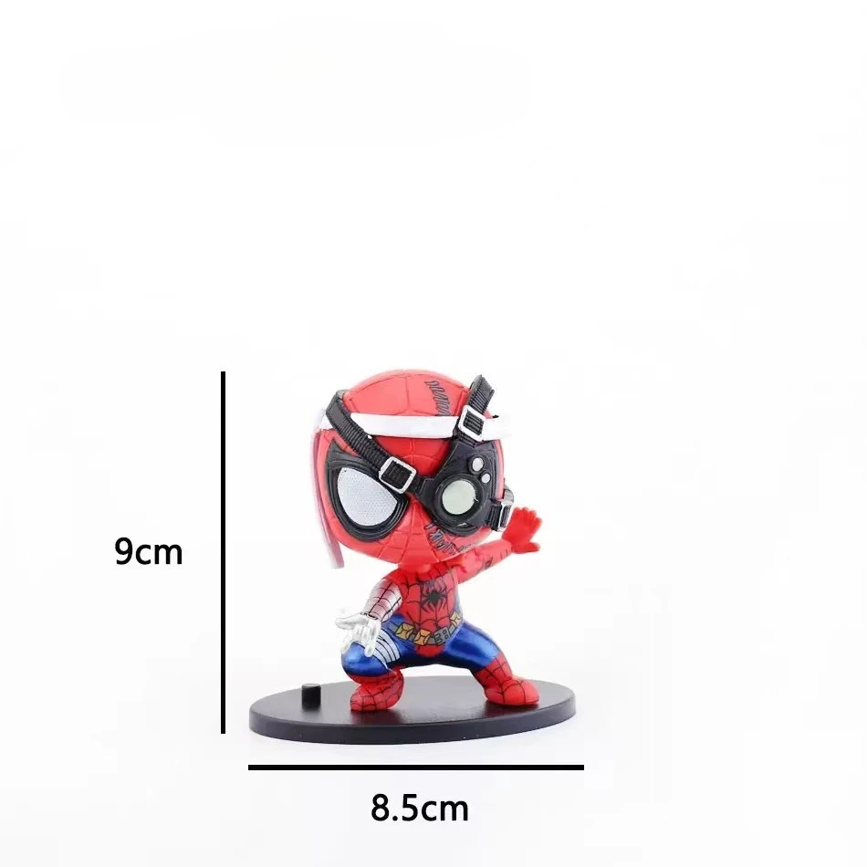 Anime Hand-made New Q Version 3 Spider-Man Creative with Hat Back Bag with Base Egg Twister Doll Ornaments Doll. view 5