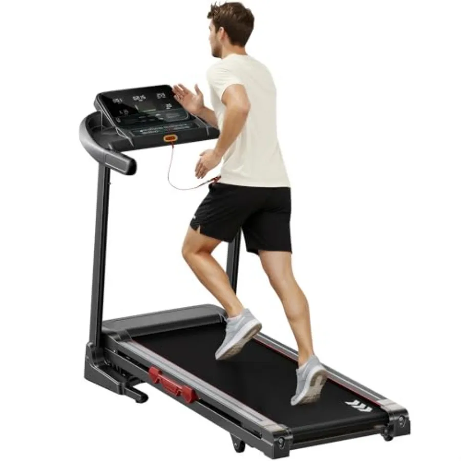 

Foldable Treadmill for Home with 15 Level Auto Incline Smart LED Display Bluetooth Built-in USB Port 286 lbs Weight Capacity De