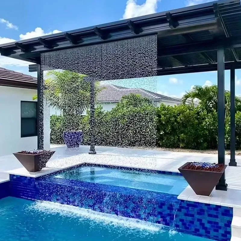 Stainless Steel Water Curtain Flowing Wall Fountain Rain Wateall With Nozzles For Hotel Mall Indoor Outdoor Decor