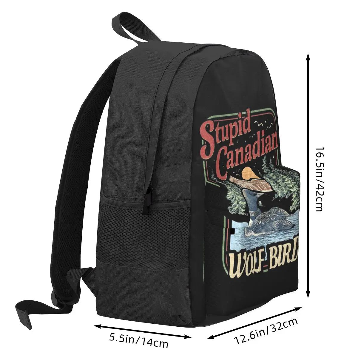 Stupid Canadian Wolf Bird Backpack Hot Sale Daypack Large Capacity Children BookBag School Bag Shoulder Bags for Men Women
