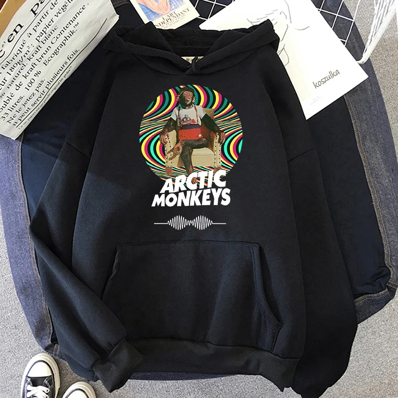 

ARCTIC MONKEYS Sound Wave Printed Fleece Hoodies Long Sleeve Pullovers female Hip Hop Skateboard Sweatshirts 2024 Autumn New