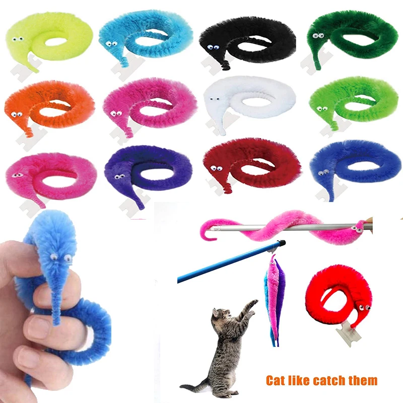 12Pcs Novelty Toys for Children Fuzzy Worm Magic Birthday Party Magic Caterpillar Show Props Kids Favorite Prize Prank Gifts