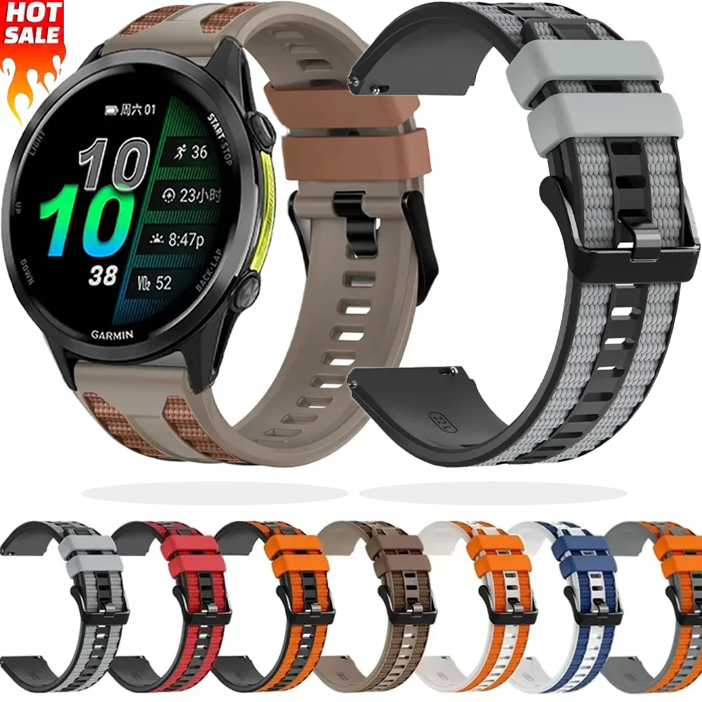 22mm Silicone Band for Garmin Forerunner 970 570 47mm 965 955 255/Venu 4 45mm comfortable Strap for Amazfit Bip 6-5-Max Bracelet