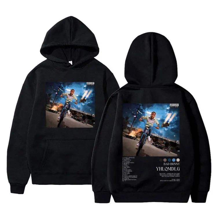 Rapper Bad Bunny Yhlqmdlg Muziekalbum Grafische Print Heren Vrouw Hiphop Harajuku Oversized Hoodies Sweatshirt Streetwear