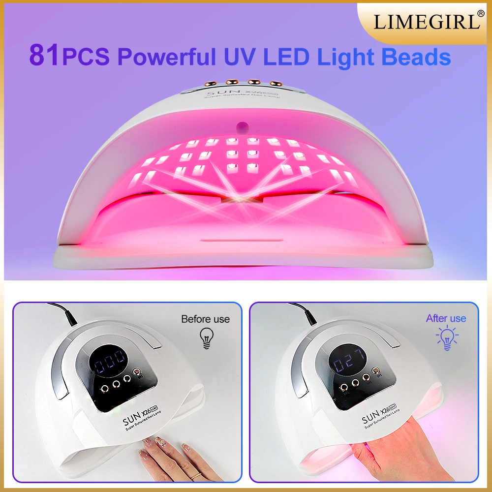 SUN X26MAX 81LED UV-lamp voor het drogen van nagels Snelle uitharding Alle gelnagellak Professionele krachtige UV-lichtdroger Manicure Salon