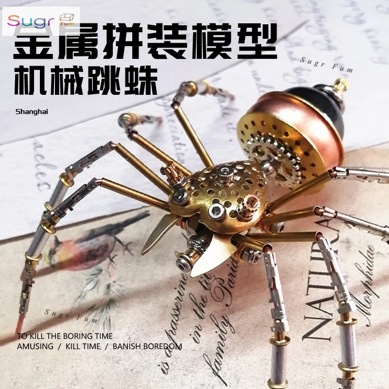 

Механический паук с насекомыми, металлическая сборная модель, точная 3d трехмерная головоломка ручной работы, украшение для мальчиков, подарок