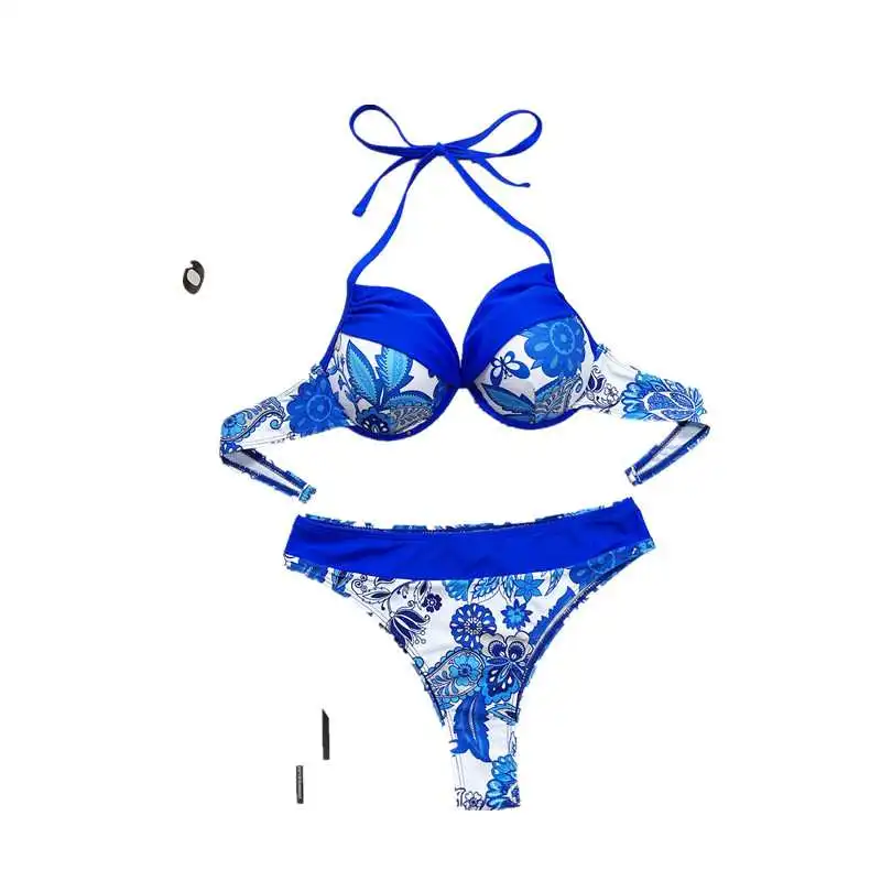 New Fashion Women's Sexy Bikini Set Lady Stylish Halter Swimwear Two Pieces Side Tied Swimsuit Hot Summer Beachwear