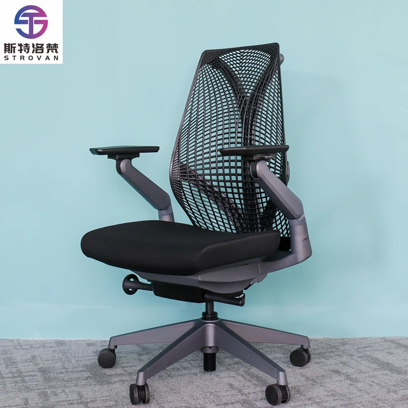 Muebles de oficina en casa modernos de lujo, reposabrazos 3D, silla giratoria de malla ergonómica ejecutiva CEO