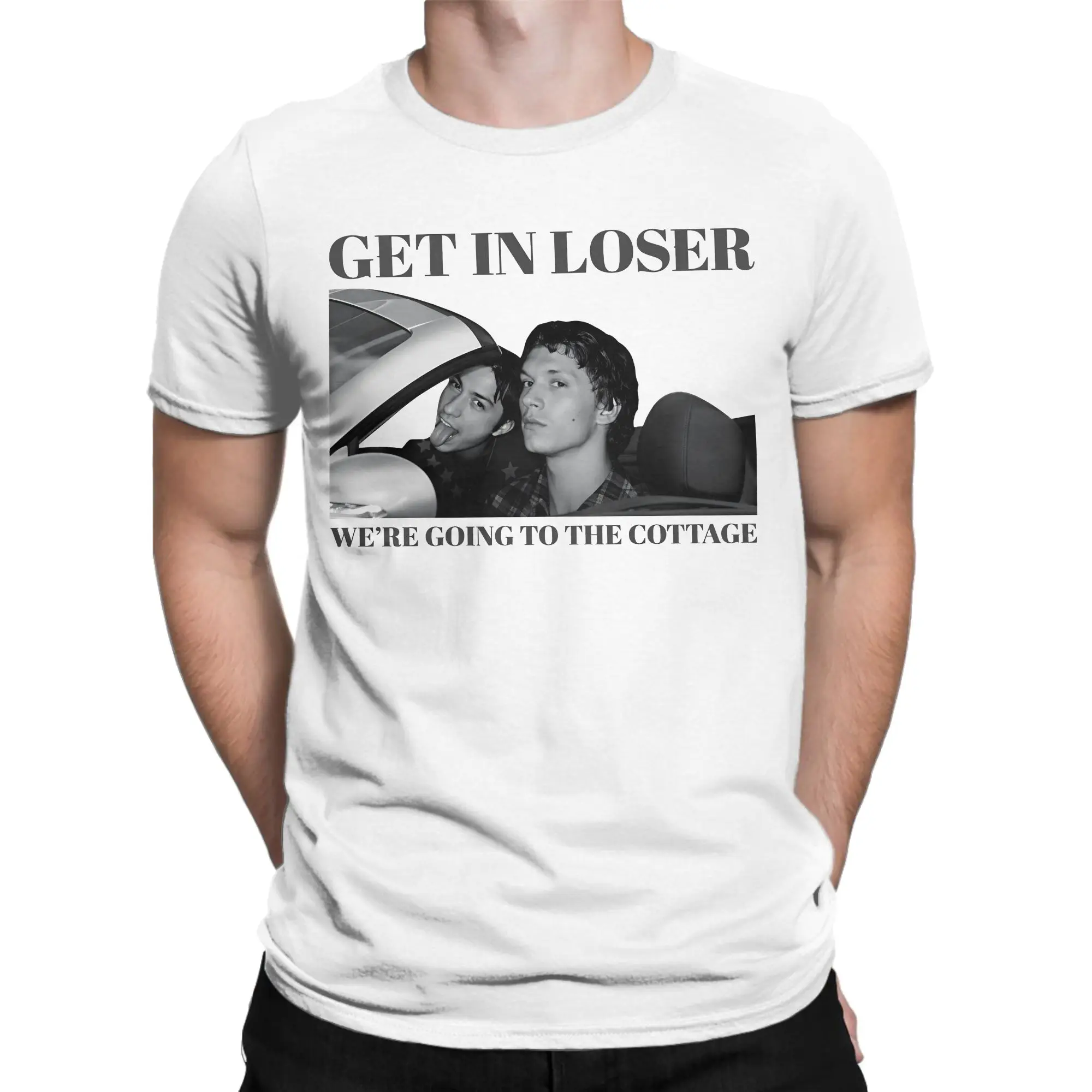Get In Loser We're Going To The Cottage T-Shirt Men Heated Rivalry Amazing Cotton Tee Shirt Crew Neck Short Sleeve T Shirt