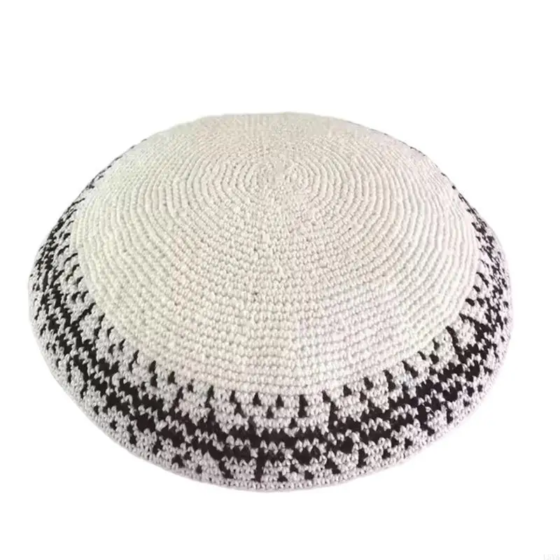 

L5YA Classical Muslims Men's Prayer Hat Kufi Caps with Detailed Pattern for Religious Ceremonies and Setting