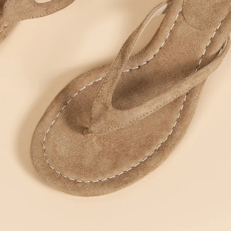 Women Brown Heeled Sandals with Thin Heel Comfortable Summer Flip Flops for Beach Vacation Party Casual Fashion Style Daily Wear view 6