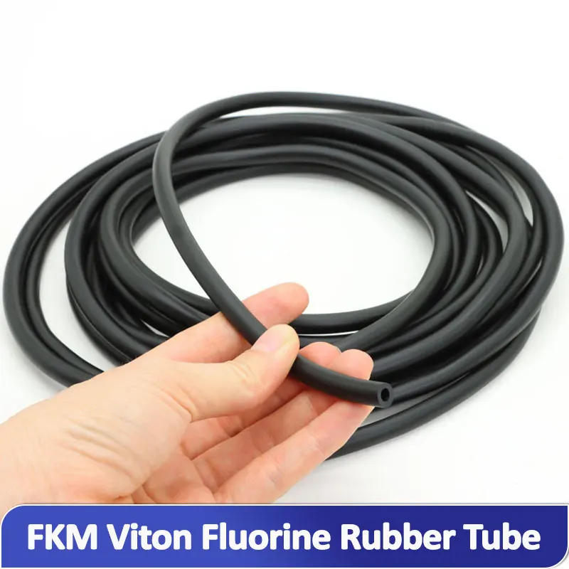 Black FKM Viton Fluorine Rubber Hose Tube 2mm‑25mm High Temperature Resistant Oil Acid Alkali Corrosion Resistant Plumbing Hoses