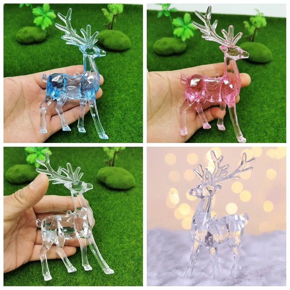 Acrílico cristal veado simulação animal, desktop alces decorações, bonito