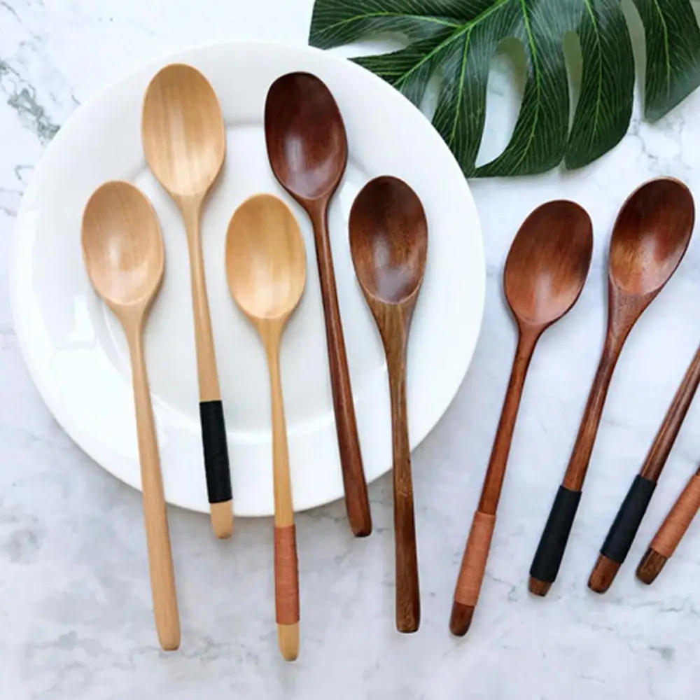 Wooden Spoon Tableware Kitchen Cooking Utensil Tools Soup Teaspoon Catering Cooking Utensil Tool Coffee Soup Teaspoon 국자