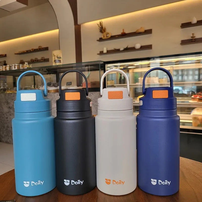 Cross Border New Large Capacity Insulated Cup Portable Straw Tumbler Outdoor Sports Travel Water Bottle for Men Women Students