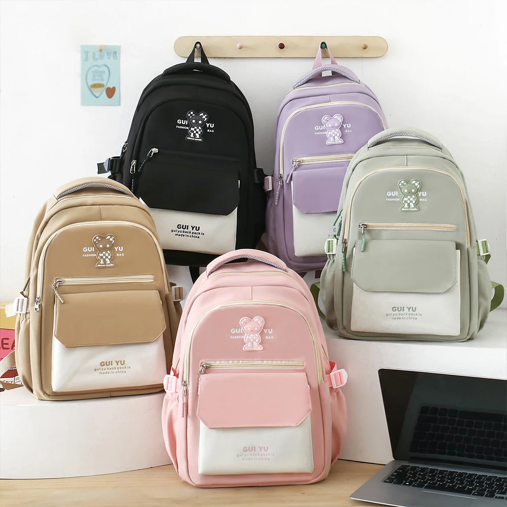 4pieces schoolbag female high-looking cute style high school student k-style junior high school student large-capacity backpack new backpack school