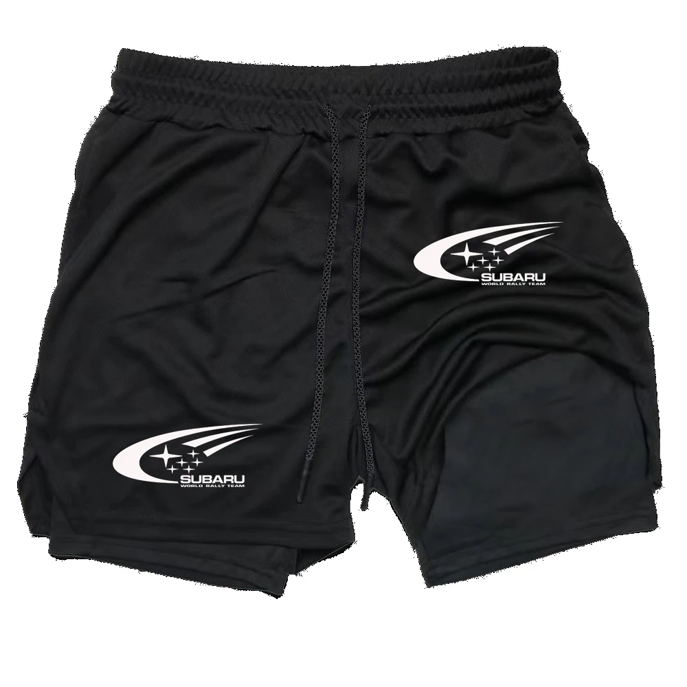 

SUBARU summer running, swimming, track and field shorts, quick drying exercise training, three-point anti glare trend double-lay