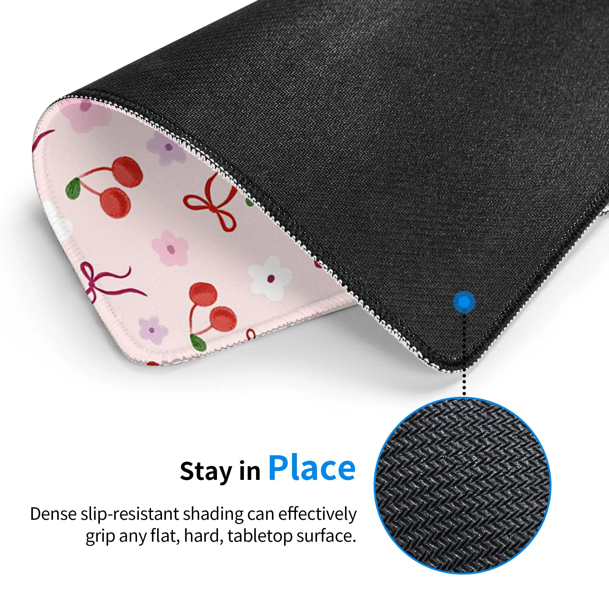 Cute Cartoon Cherry With Bow Pattern Mouse Pad Computer Keyboard Mouse Mat Gamer PC Laptop Desk Mat Office Table Mats