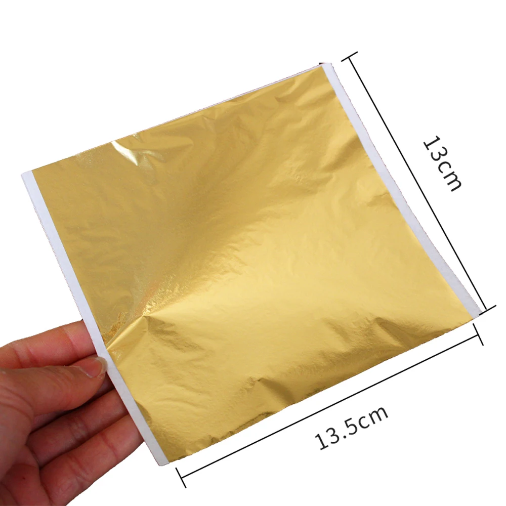 100 قطعة أوراق الذهب الملونة بريق الفضة ورقة الفن الحرف لتذهيب الأثاث الجدران مسمار خمر الديكور DIY بها بنفسك 2027