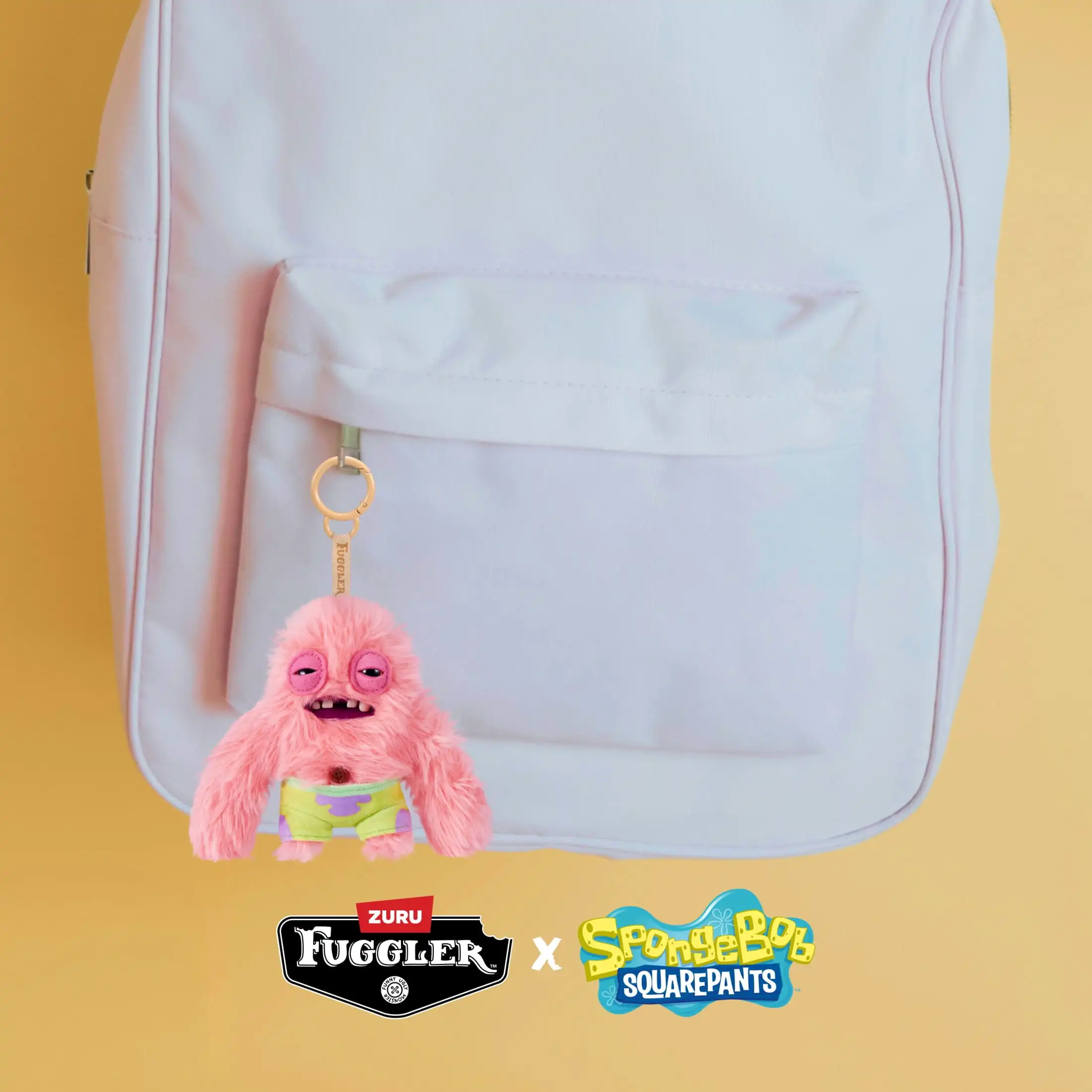 Ciondolo bambola Fuggler SpongeBob SquarePants Cartoon giocattoli di peluche Denti Mostro Brutto Zaino carino Portachiavi Regali di compleanno per bambini