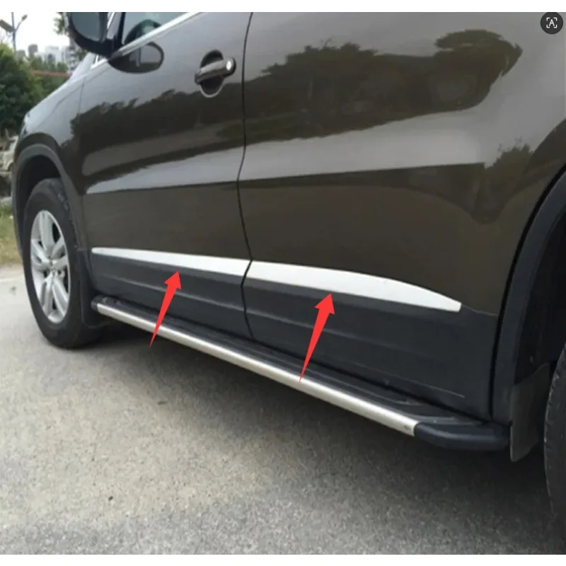 Car Accessories  2010 2011 2012 2013 2014 2015 2016 For Volkswagen Tiguan Body door side anti-collision decorative bright strip