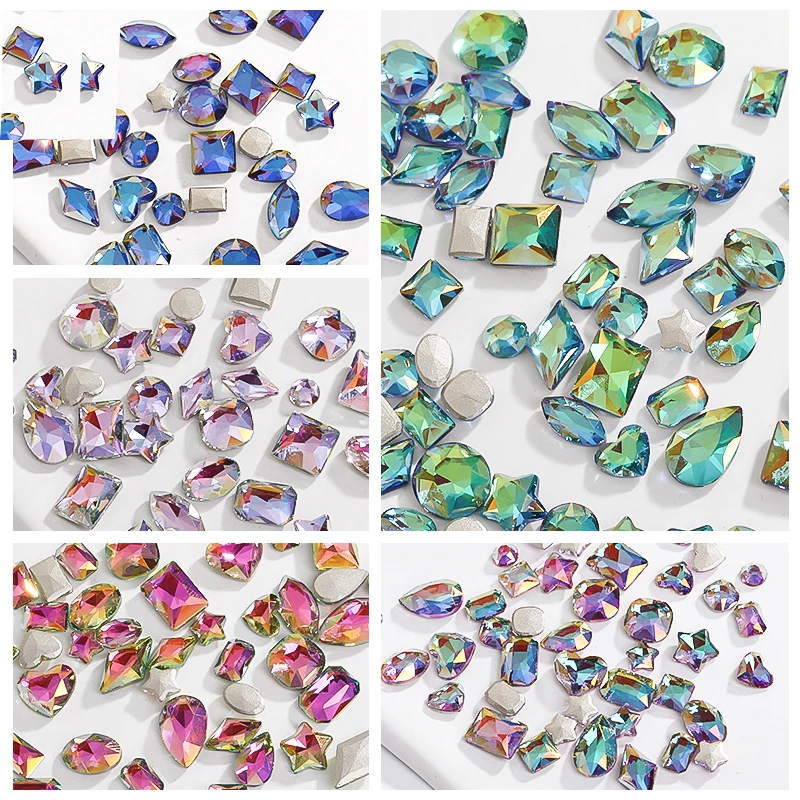 

Mixed Size Flatback Glass Rhinestones Decorative Stones for DIY Nails Figures Crystal Decoration DIY Craft Supplies