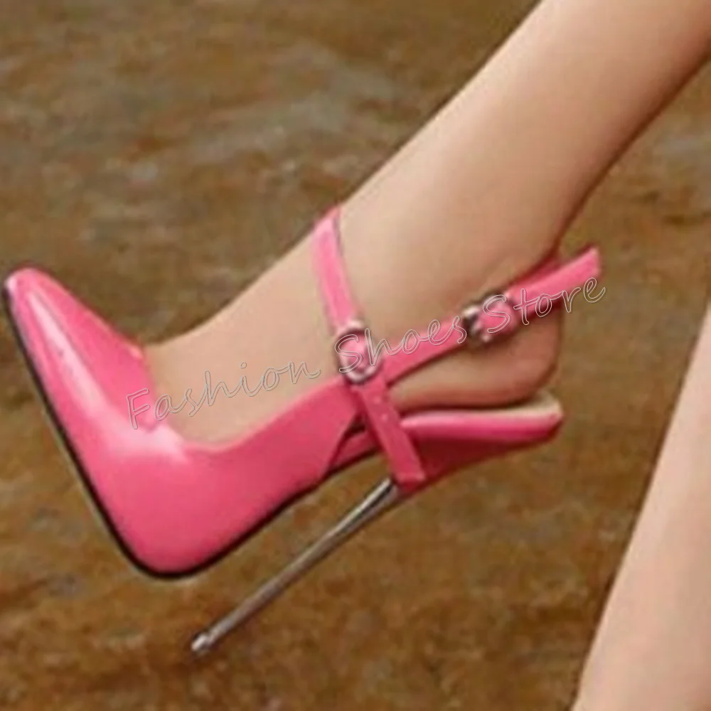 

Pink Pointed Toe Ankle Buckle Sandals Fashion Stilettos High Heels High Heel Shoes for Women Heels 2024 New Zapatos Para Mujere