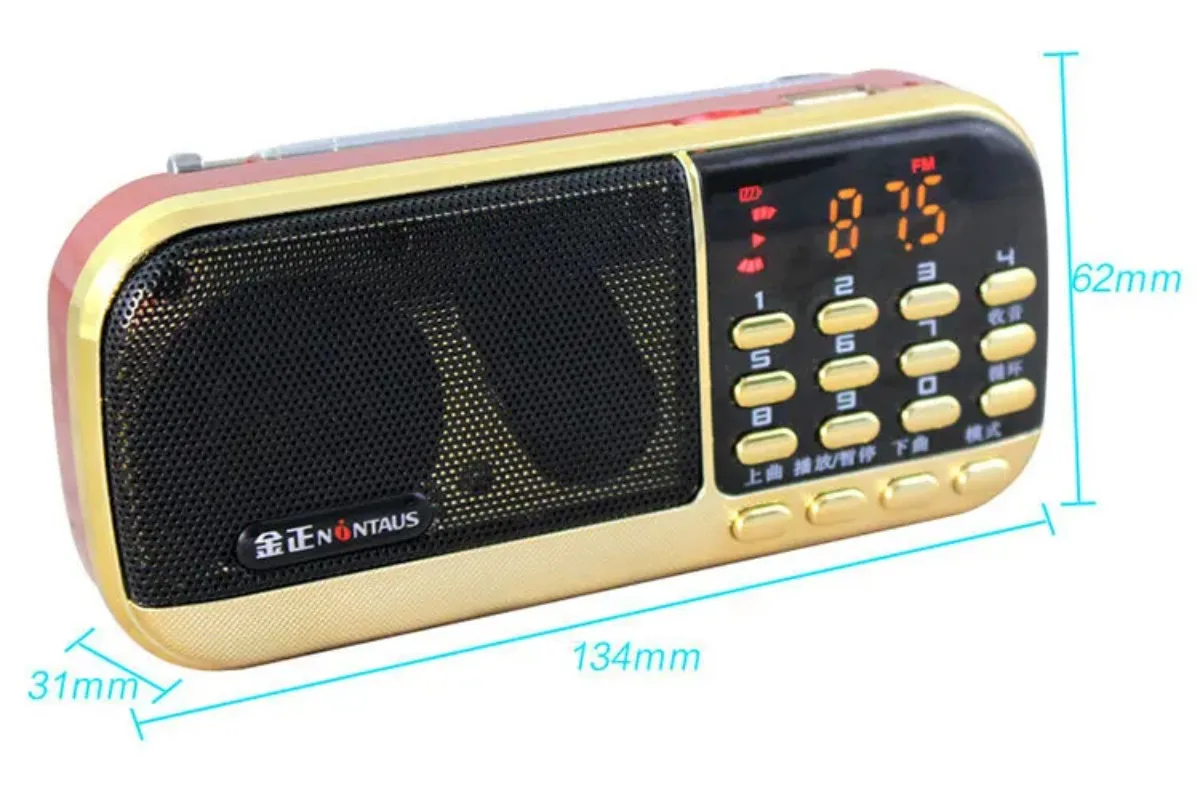 B836 USB Music Mini Sound TF Card Speaker Dual 18650 Battery Player Hand Held FM Radio